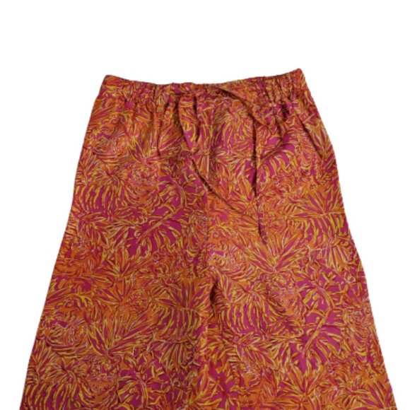 Lilly Pulitzer Vintage Orange and Pink Print Silk Pants S - Picture 3 of 8